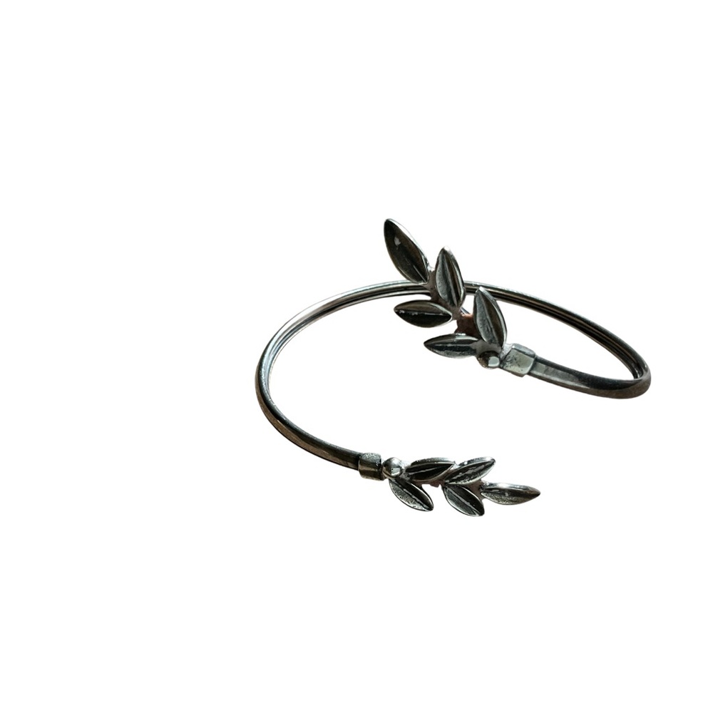 925 Silver Olive Tree Branch Flexible Bangle